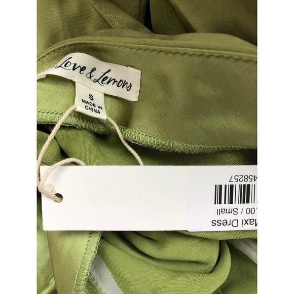 For Love and Lemons Pia Maxi Dress Green Halterback Size Small - Picture 7 of 9